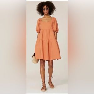 Louna Rust Orange Tiered Mini Dress